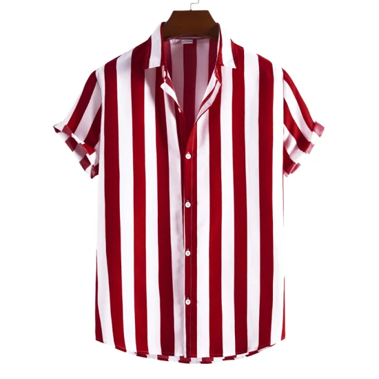 Cotton_Short_Sleeve_Printed_Stripe_Shirts